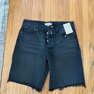 Madewell Long Charcoal Denim Shorts